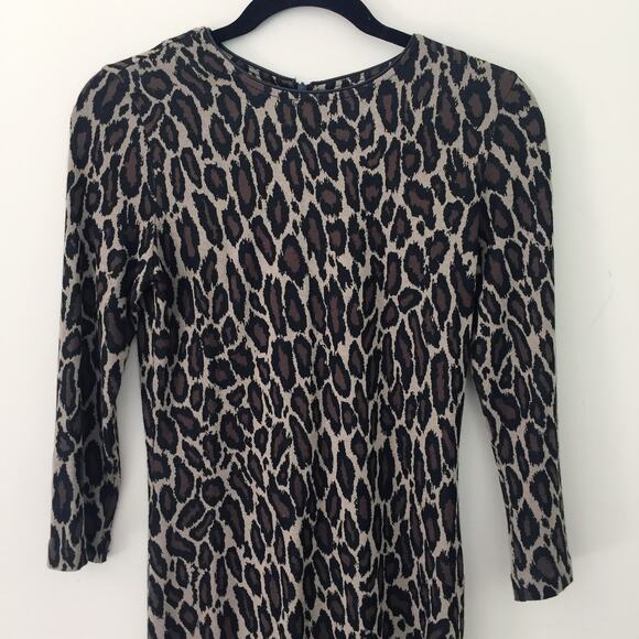 Sara Campbell Leopard Print Bodycon Dress Women's Size XS Black Brown - Picture 2 of 8